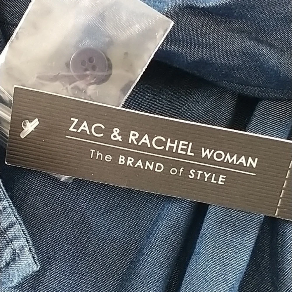 Zac & Rachel Woman's Shark Bite Hem Button Down Tunic Shirt 2X - Picture 8 of 14